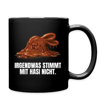 Irgendwas Stimmt Mit Hasi Nicht Böses Hasi - Tasse einfarbig - Schwarz - Rechts