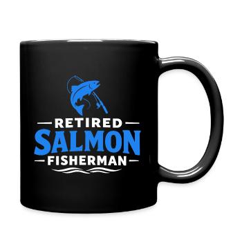 Retired Salmon Fisherman Fishing Humor - Full Colour Mug - black - Right