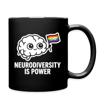 NEURODIVERSITY IS POWER Brain - Full Colour Mug - black - Right