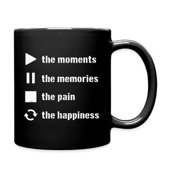 Pleine conscience, moments, souvenirs, bonheur - Mug uni - noir - Droite