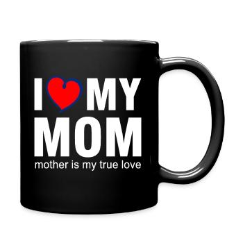 J’adore le t-shirt True Love de ma mère - Mug uni - noir - Droite