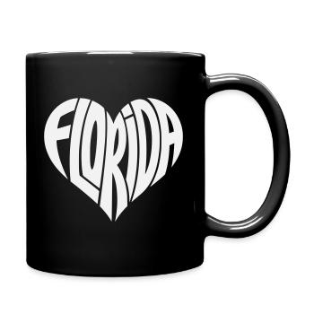 Florida Herz Typo - Tasse einfarbig - Schwarz - Rechts
