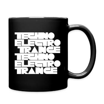 Techno Electro Trance music - Full Colour Mug - black - Right