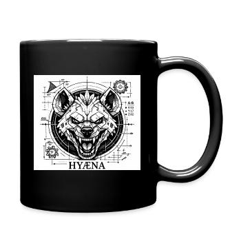 Geometrische Hyänenmaschine - Tasse einfarbig - Schwarz - Rechts
