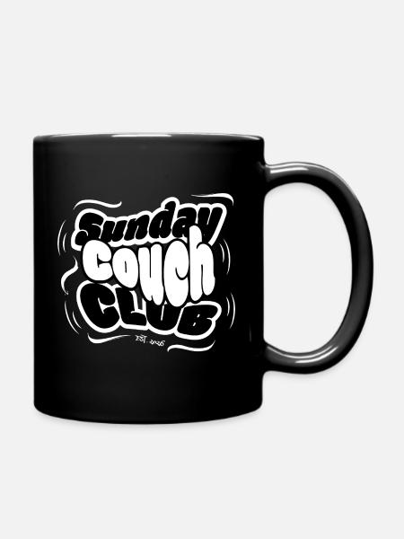 Sunday Couch Club T-Shirt, Urban Streetwear Design - Full Colour Mug - black