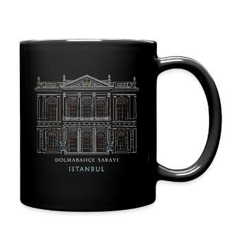 Dolmabahce Palast Silhouette Istanbul , Zeichnung - Tasse einfarbig - Schwarz - Rechts