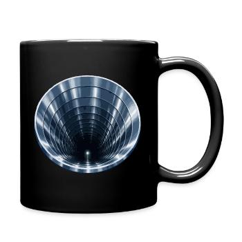 Blauer Spiraltunnel - Tasse einfarbig - Schwarz - Rechts