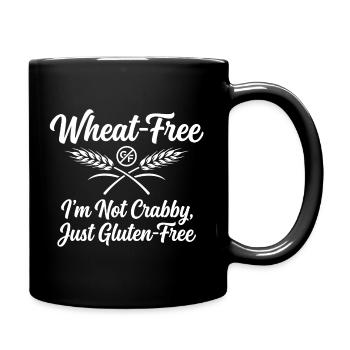 Wheat Free Gluten Free Humor Saying - Full Colour Mug - black - Right