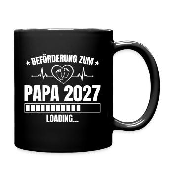 Papa 2027 Loading – Beförderung zum Vater - Tasse einfarbig - Schwarz - Rechts