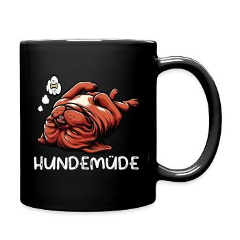 Hundemüde Bordeaux Dogge Bordeauxs Bordeaux Doggen - Tasse einfarbig - Schwarz - Rechts