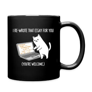 Code cat explains tasks - Full Colour Mug - black - Right