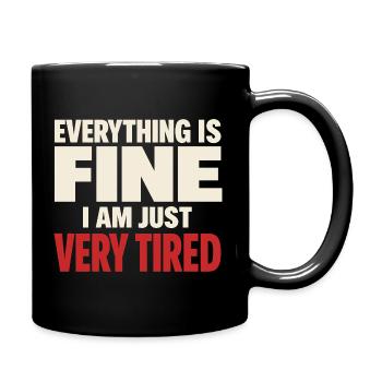 Burnt-out millennial, tired adult, - Full Colour Mug - black - Right