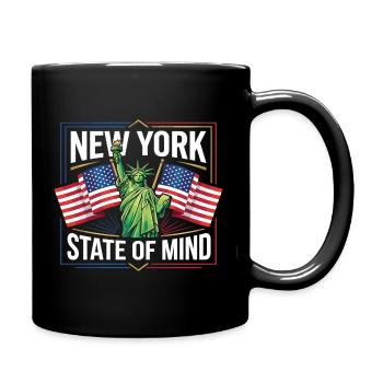New York USA Statue of Liberty Flag Vintage - Full Colour Mug - black - Right