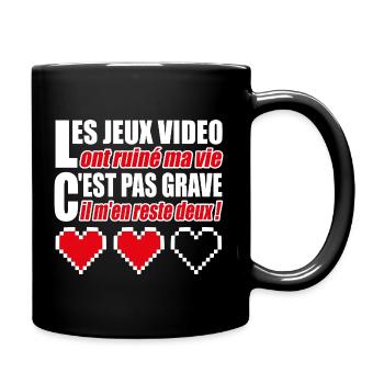 Les jeux vidéo ont ruiné ma vie humour gamer - Mug uni - noir - Droite