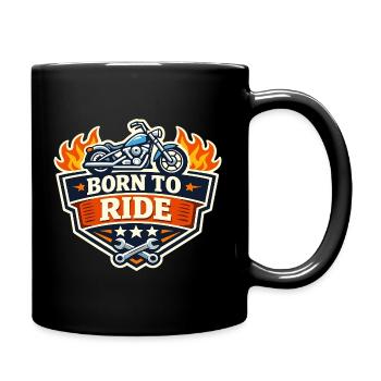 BornToRide Motorcycle Logo - Full Colour Mug - black - Right