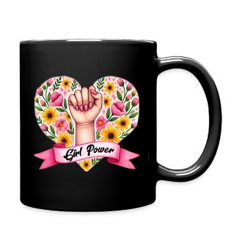 Frauenpower - Tasse einfarbig - Schwarz - Rechts