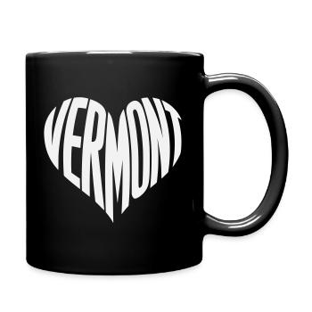 Vermont, USA Heart Typography - Full Colour Mug - black - Right