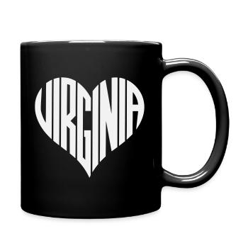 Virginia Herz Design - Tasse einfarbig - Schwarz - Rechts