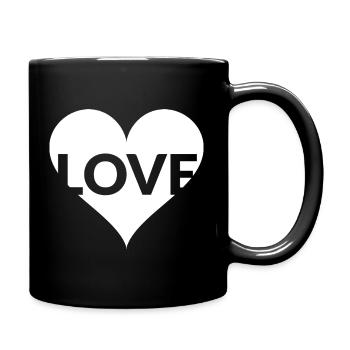 Heart Typo Love Design - Full Colour Mug - black - Right