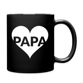 PAPA Herzliebe Design - Tasse einfarbig - Schwarz - Rechts