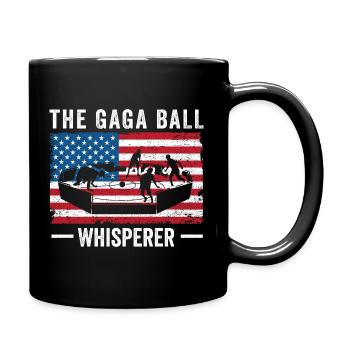 Gaga Ball Whisperer USA-Flagge - Tasse einfarbig - Schwarz - Rechts