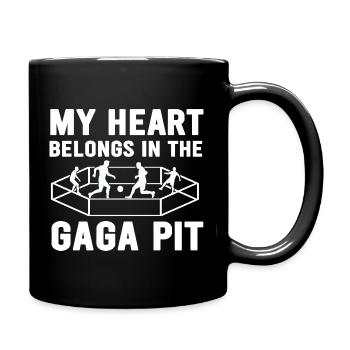 Mein Herz gehört in die Gaga-Grube - Tasse einfarbig - Schwarz - Rechts