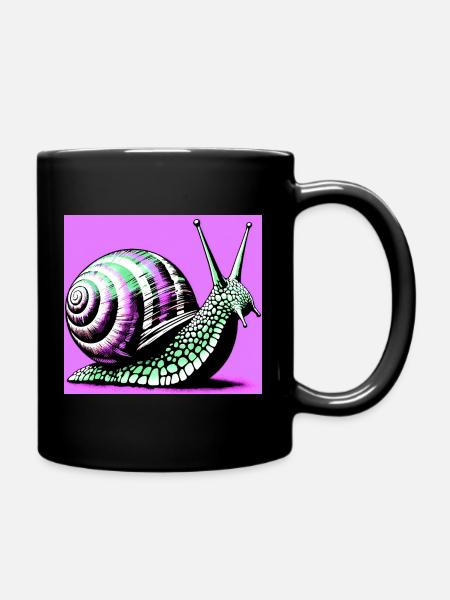 Schnecke - Tasse einfarbig - Schwarz