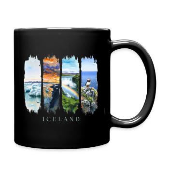 Iceland Urlaub Travel – Island Natur & Nordlicht - Tasse einfarbig - Schwarz - Rechts