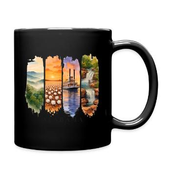 Alabama Vacation Travel – Southern States & Nature Motif - Full Colour Mug - black - Right