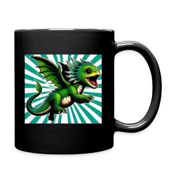 Drache - Tasse einfarbig - Schwarz - Rechts
