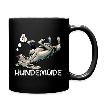 Hundemüde Weimaraner Weimaranerhalter Silbergeist - Tasse einfarbig - Schwarz - Rechts
