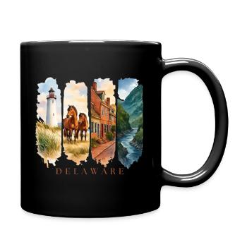 Delaware Urlaub Travel – Küste & Leuchtturm Motiv - Tasse einfarbig - Schwarz - Rechts