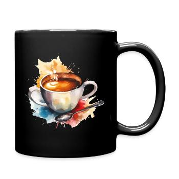 Watercolor Coffee Mug Spray Paints - Full Colour Mug - black - Right