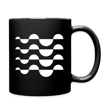 Wavy Stripe Mosaic - Full Colour Mug - black - Right