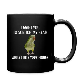 Parrot Head-Scratch Demands Tee - Full Colour Mug - black - Right