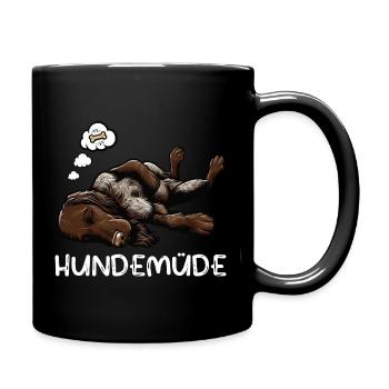 Hundemüde Deutsch Drahthaar drahthaar hunde - Tasse einfarbig - Schwarz - Rechts