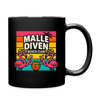 Malle Diven Beach Club Flamingo Mallorca Party - Full Colour Mug - black - Right