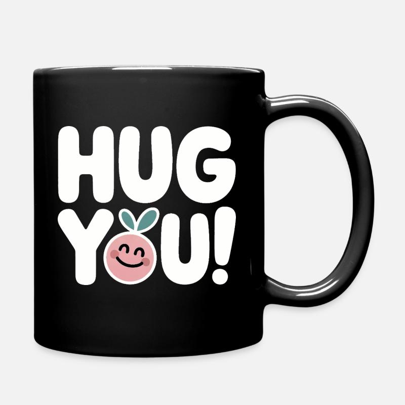 Hug You - spaßiges Design - Tasse einfarbig - Schwarz