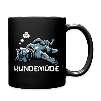 Hundemüde Cane Corso italienischer mastiff  - Tasse einfarbig - Schwarz - Rechts