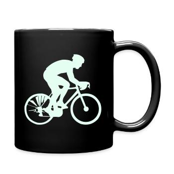 Radfahrer Silhouette Mint - Tasse einfarbig - Schwarz - Rechts