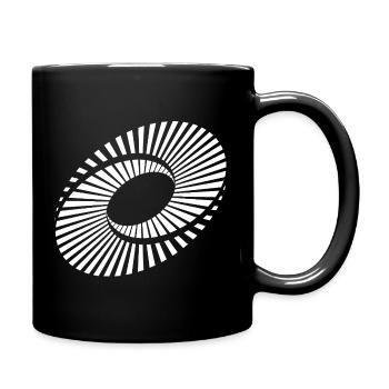 Radial Ring Spiral - Full Colour Mug - black - Right