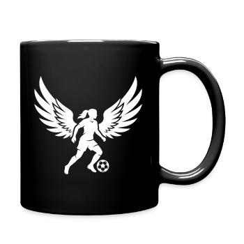 Fussballerin Fussball Silhouette - Tasse einfarbig - Schwarz - Rechts