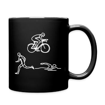 Triathlon Skizze - Tasse einfarbig - Schwarz - Rechts