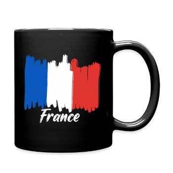 Frankreich Flagge Geschenkidee - Tasse einfarbig - Schwarz - Rechts