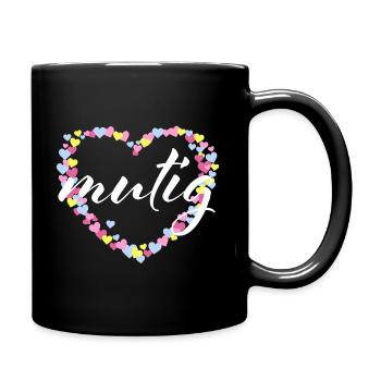 Courageous Courage Encourager - Pastel Heart - Full Colour Mug - black - Right