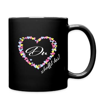 DU SCHAFFST DAS! - Glücksbringer - Herz pastell - Tasse einfarbig - Schwarz - Rechts