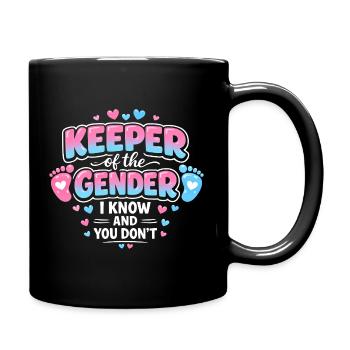Keeper of the Secret – Gender Reveal Party Girl or G - Full Colour Mug - black - Right