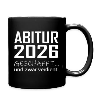 ABI 2026 Spruch - Tasse einfarbig - Schwarz - Rechts