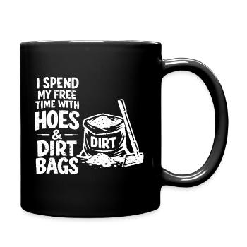 Je passe mon temps libre avec des filles et des - Mug uni - noir - Droite