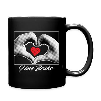 Heart in Hands Clamping Blocks - Full Colour Mug - black - Right